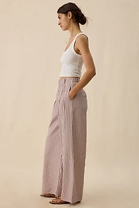 Daisy Street Ramona Striped High-Rise Wide Leg Trousers