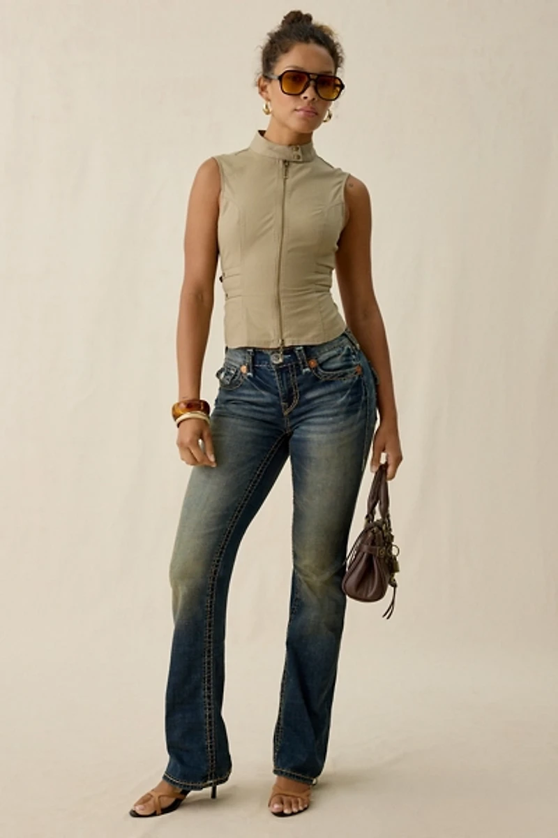 True Religion Becca Sundown Blue Super T Mid-Rise Bootcut Jeans