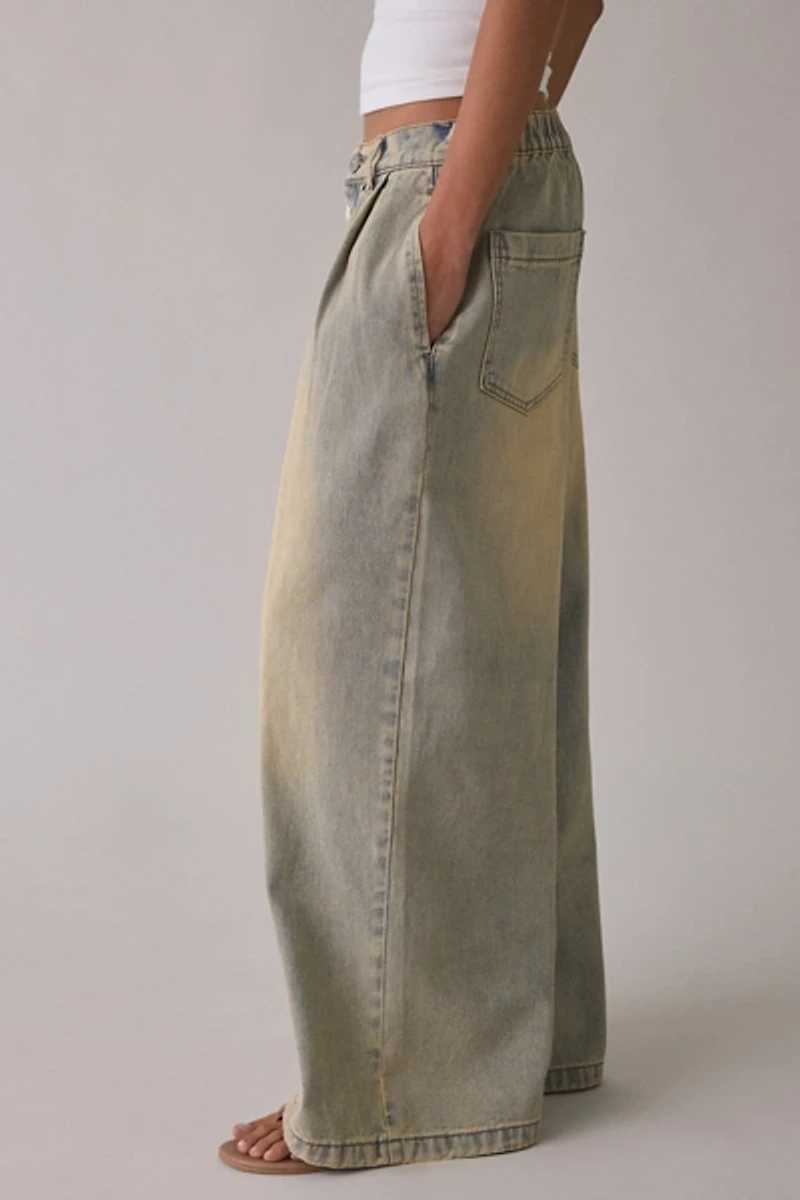 Daisy Street Freya Asymmetric Charm Button Baggy Jeans