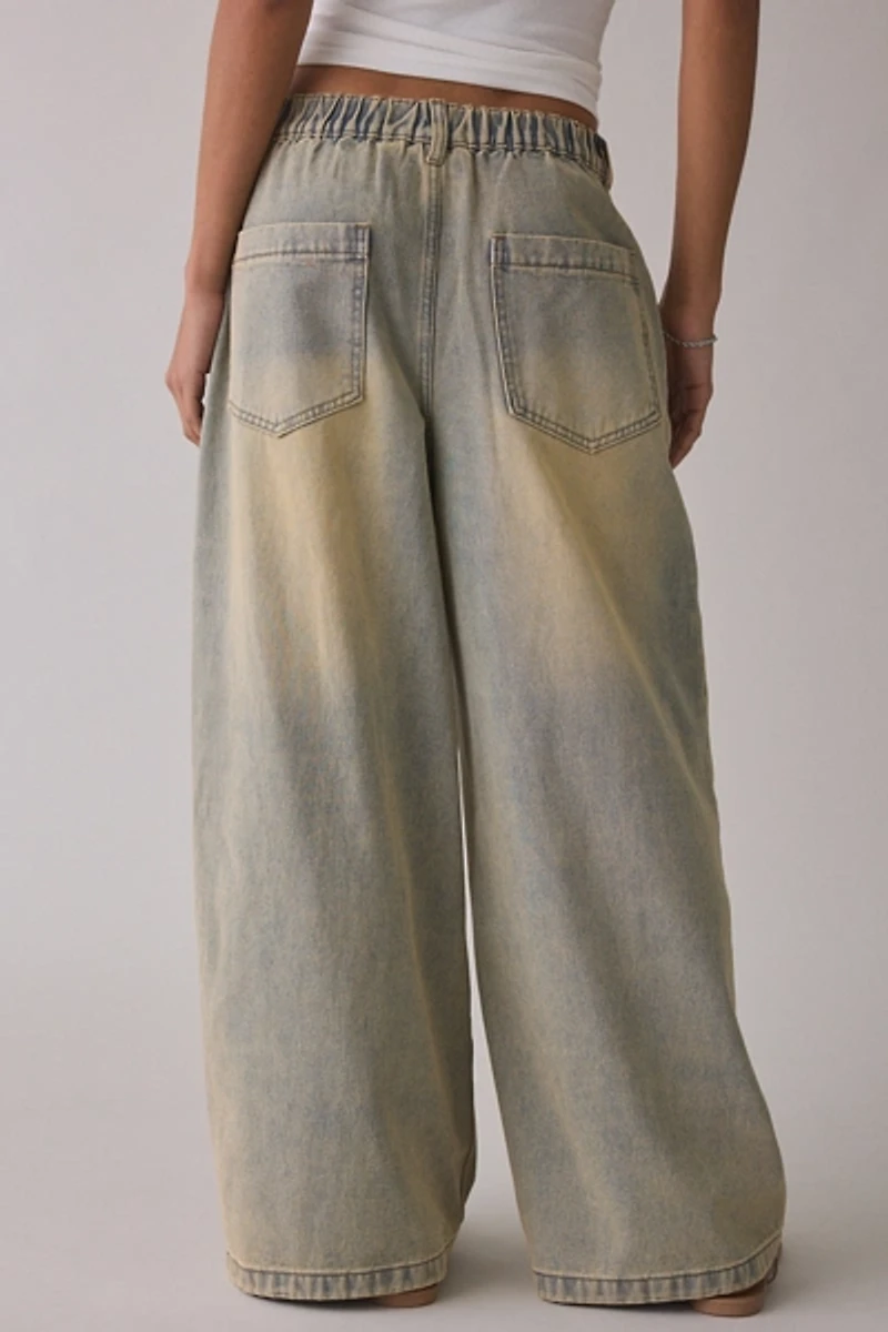 Daisy Street Freya Asymmetric Charm Button Baggy Jeans