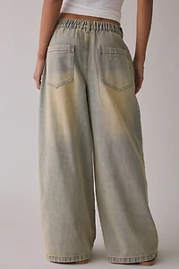 Daisy Street Freya Asymmetric Charm Button Baggy Jeans
