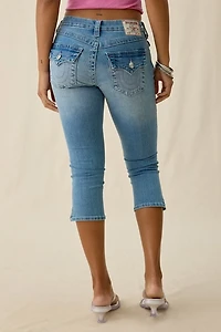True Religion Jennie Baja Horizon Flap Mid-Rise Skinny Capri Jeans