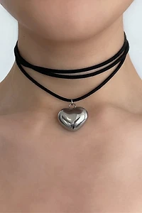 Five Fourty Nine Luv U Suede Wrap Choker