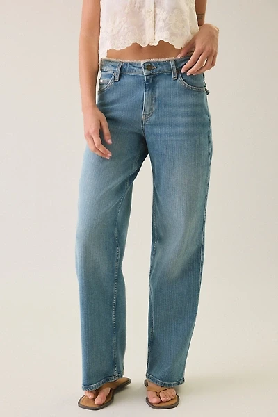 GUESS JEANS G11 Zahli Lace Trim Mid-Rise Wide Leg Jean
