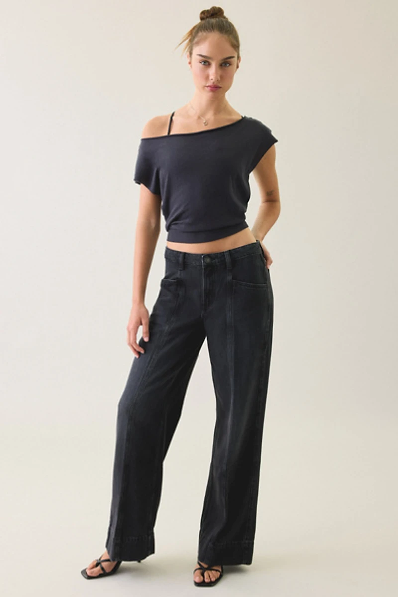 GUESS Jeans G11 Paneled Mid-Rise Wide Leg