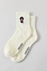 Monchhichi Embroidered Icon Quarter Crew Socks