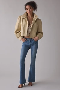 Avec Les Filles Faux Leather Puff Sleeve Jacket