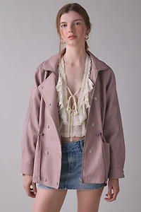 Avec Les Filles Faux Leather Anorak Jacket