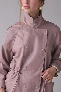 Avec Les Filles Faux Leather Anorak Jacket