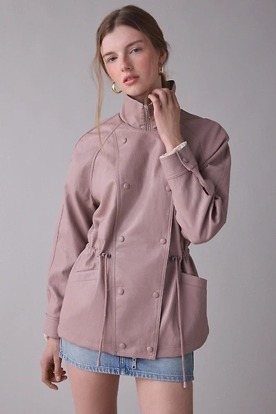 Avec Les Filles Faux Leather Anorak Jacket