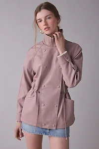 Avec Les Filles Faux Leather Anorak Jacket