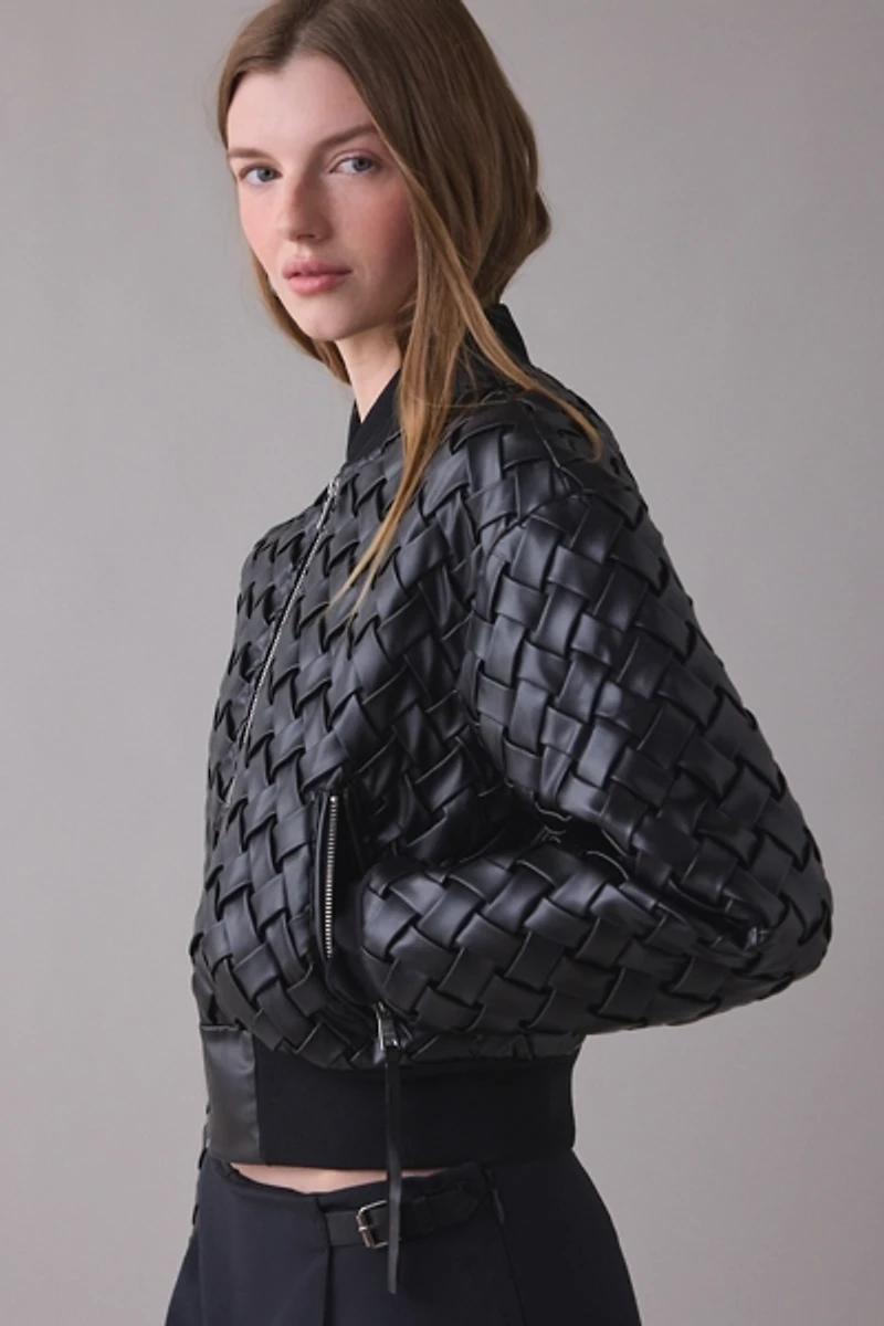 Avec Les Filles Woven Bomber Jacket