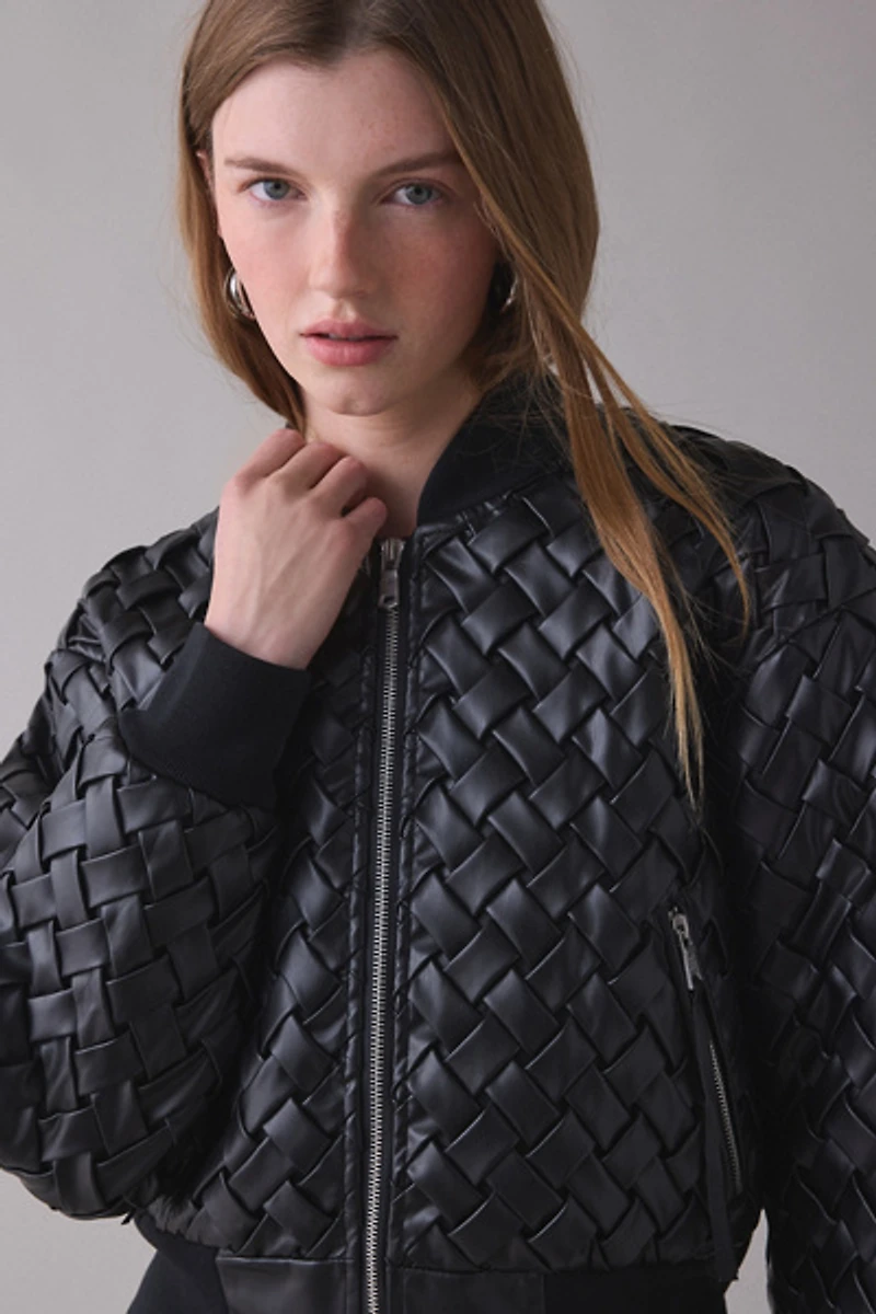 Avec Les Filles Woven Bomber Jacket