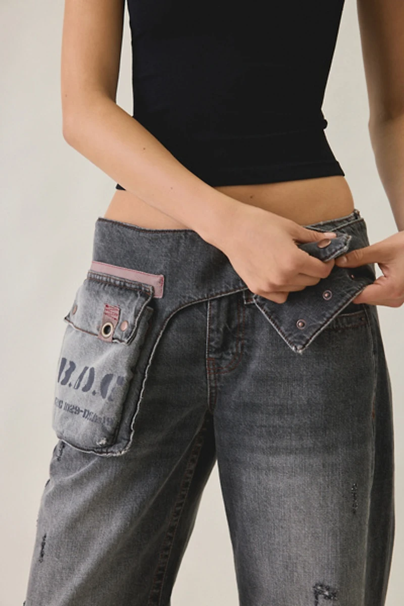 BDG Kayla Utility Belted Low-Rise Jeans
