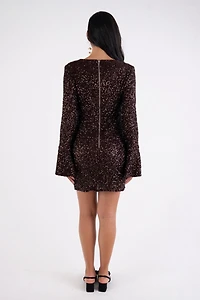 Amy Lynn Diana Premium Sequin Dress with Bow Tie