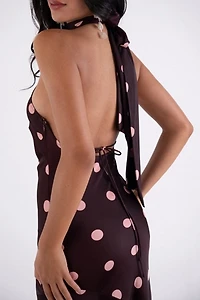 Amy Lynn Baia Polka Dot Halterneck Maxi Dress