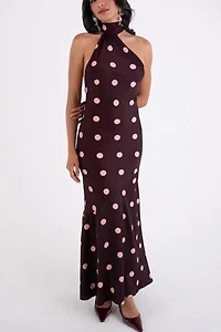 Amy Lynn Baia Polka Dot Halterneck Maxi Dress