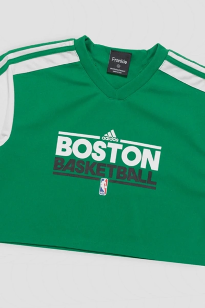 Frankie Collective Rework Boston Celtics Crop Basketball Jersey
