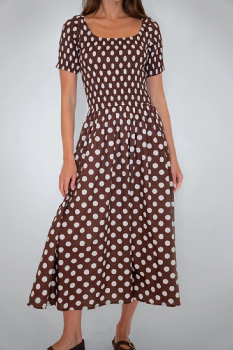 Amy Lynn Matilda Pure Cotton Polka Dot Midi Dress