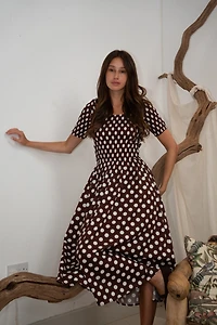 Amy Lynn Matilda Pure Cotton Polka Dot Midi Dress
