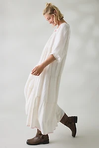 Daisy Street Goldie Floral Embroidered Tiered Maxi Dress