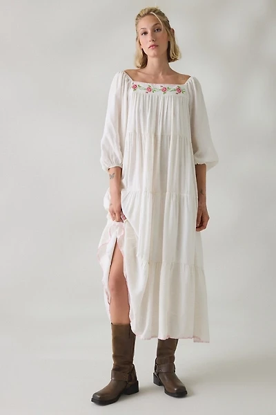 Daisy Street Goldie Floral Embroidered Tiered Maxi Dress
