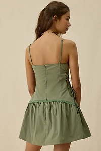 Daisy Street Quinn Lace-Up Tie Drop Waist Mini Dress