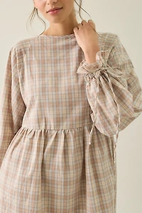 Daisy Street Lulu Long Sleeve Plaid Cotton Mini Dress