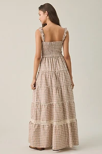 Daisy Street Mira Lace Trim Tiered Maxi Dress