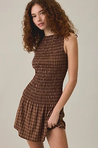 Daisy Street Kaya Smocked Drop Waist Mini Dress