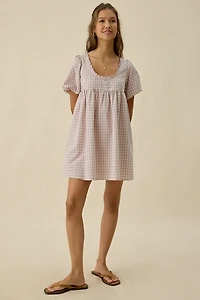 Daisy Street Orielle Puff Sleeve Babydoll Mini Dress