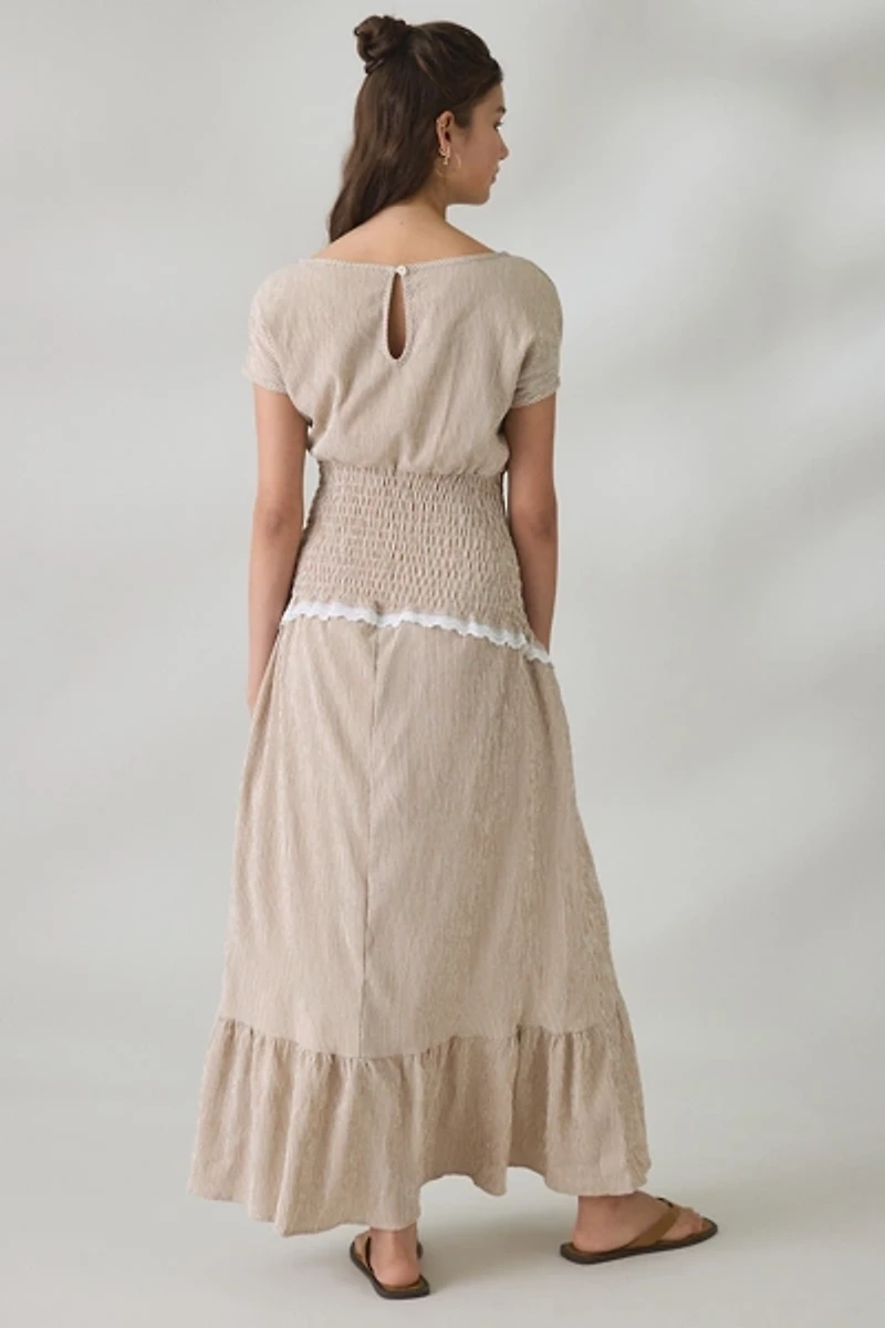 Daisy Street Danica Smocked Short Sleeve Maxi Dress