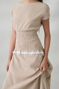 Daisy Street Danica Smocked Short Sleeve Maxi Dress