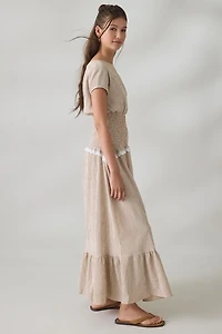 Daisy Street Danica Smocked Short Sleeve Maxi Dress
