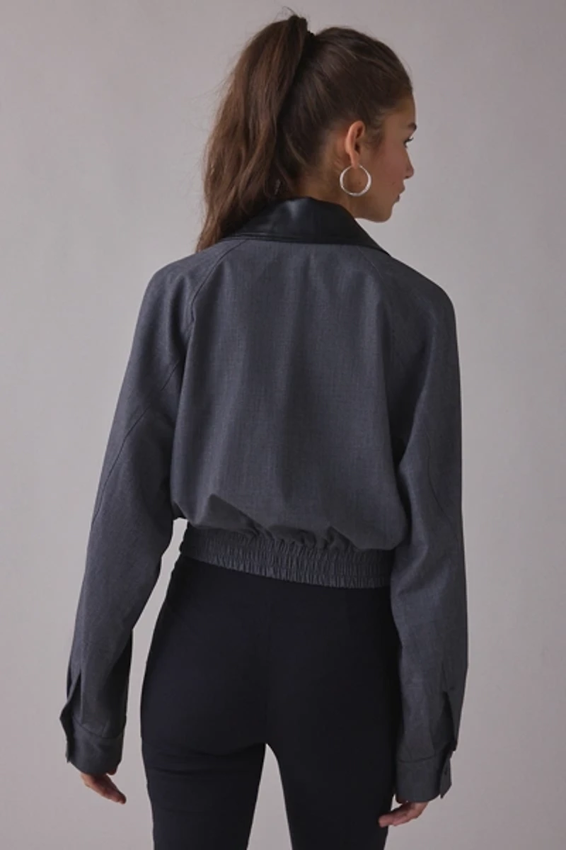 NIA Daniel Contrast Collar Bomber Jacket