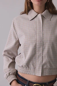 ASTR The Label Reid Plaid Collared Bomber Jacket