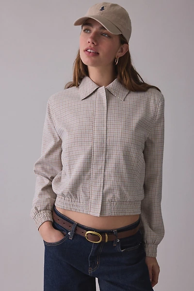 ASTR The Label Reid Plaid Collared Bomber Jacket