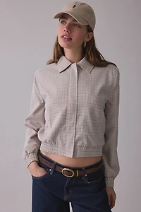 ASTR The Label Reid Plaid Collared Bomber Jacket