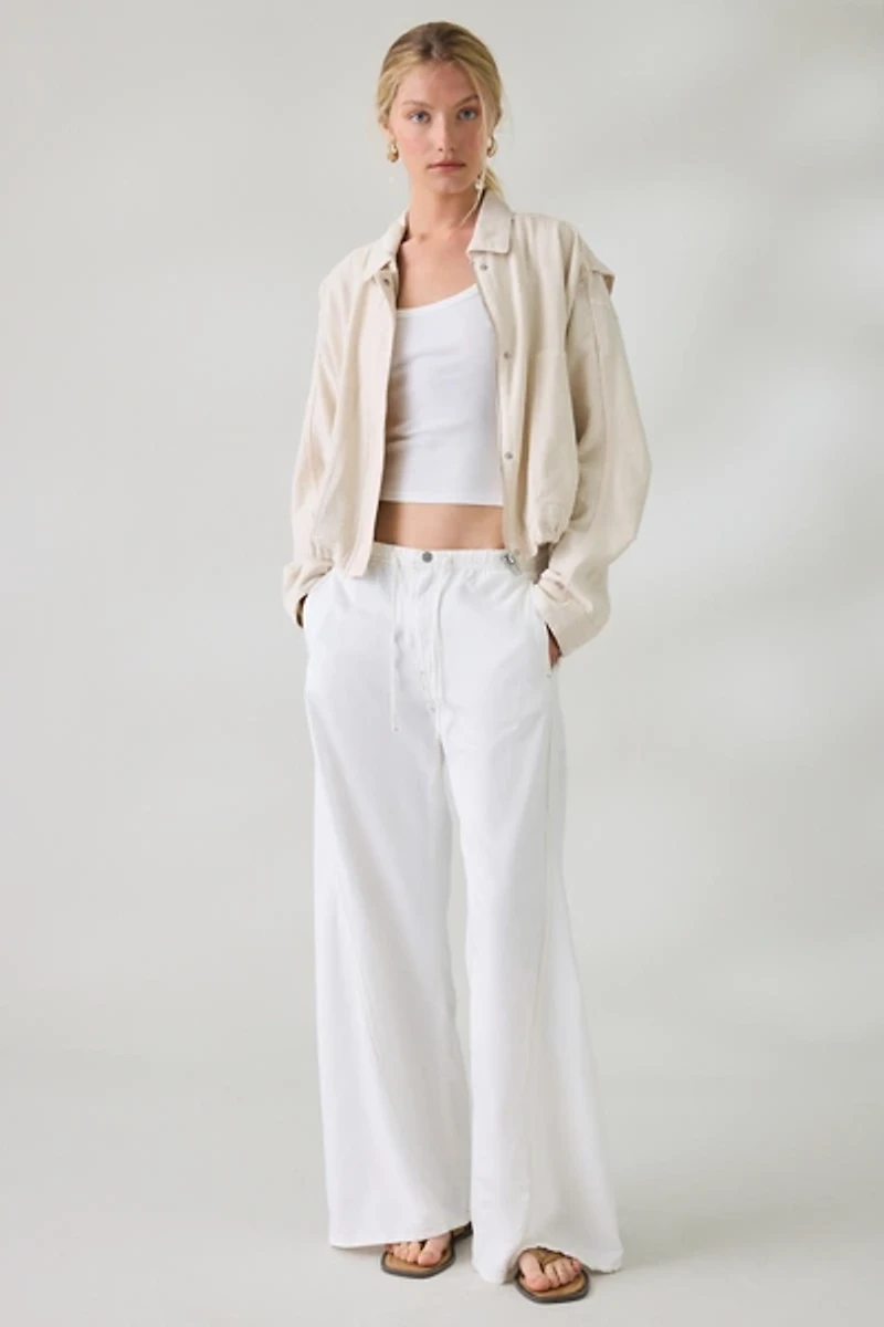 BLANKNYC Oyster Bar Linen Utility Jacket