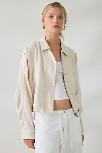 BLANKNYC Oyster Bar Linen Utility Jacket