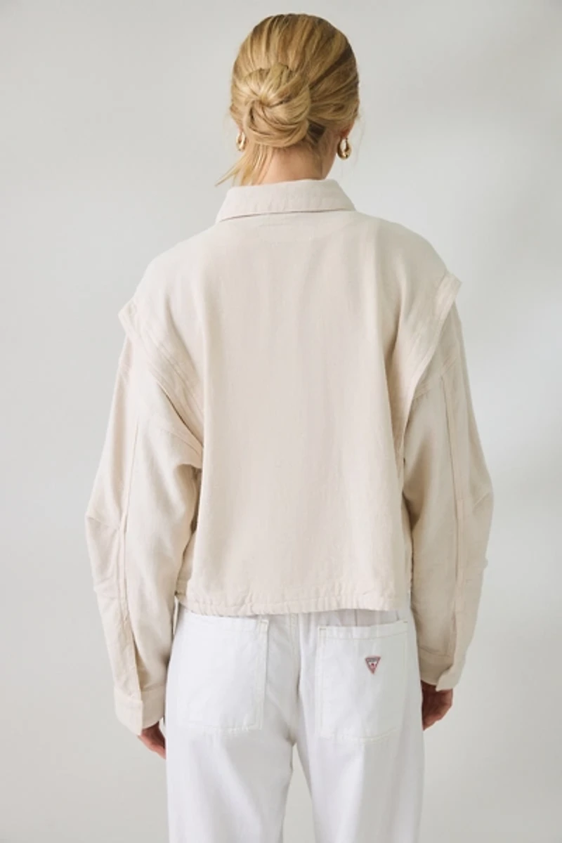 BLANKNYC Oyster Bar Linen Utility Jacket