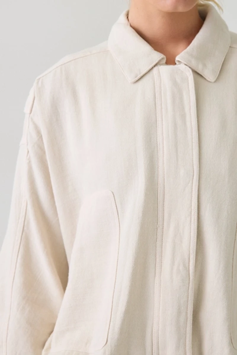 BLANKNYC Oyster Bar Linen Utility Jacket