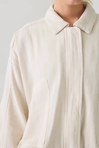 BLANKNYC Oyster Bar Linen Utility Jacket