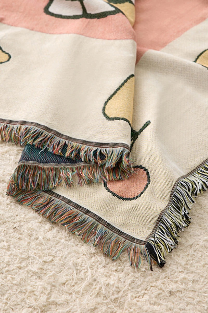 Miffy Fruit & Flowers Tapestry Throw Blanket