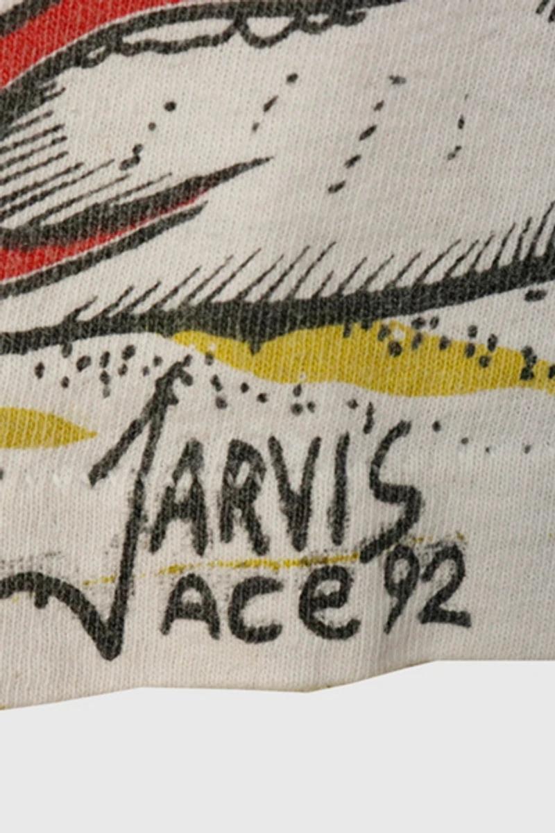 Vintage Jarvis Ace 92 Skull Flames Graphic T-Shirt