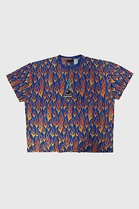 Vintage No Boundaries Flame Print Eightball Graphic T-Shirt