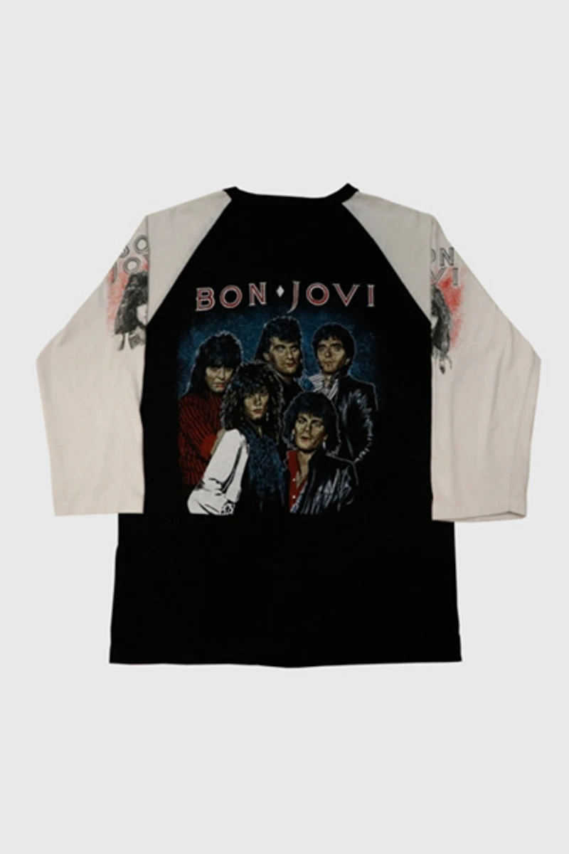 Vintage Bon Jovi Raglan Band Graphic T-Shirt