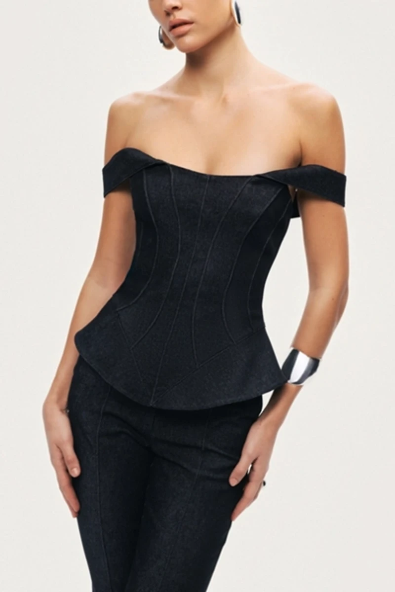 Nocturne Off-Shoulder Sculpted Bustier