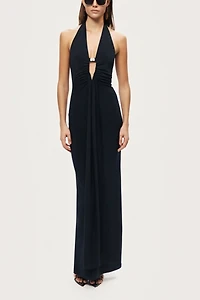 Nocturne Halter Neck Cut-Out Maxi Dress