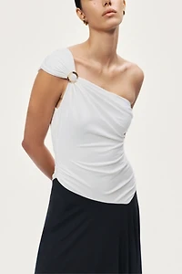 Nocturne One-Shoulder Contrast Maxi Dress